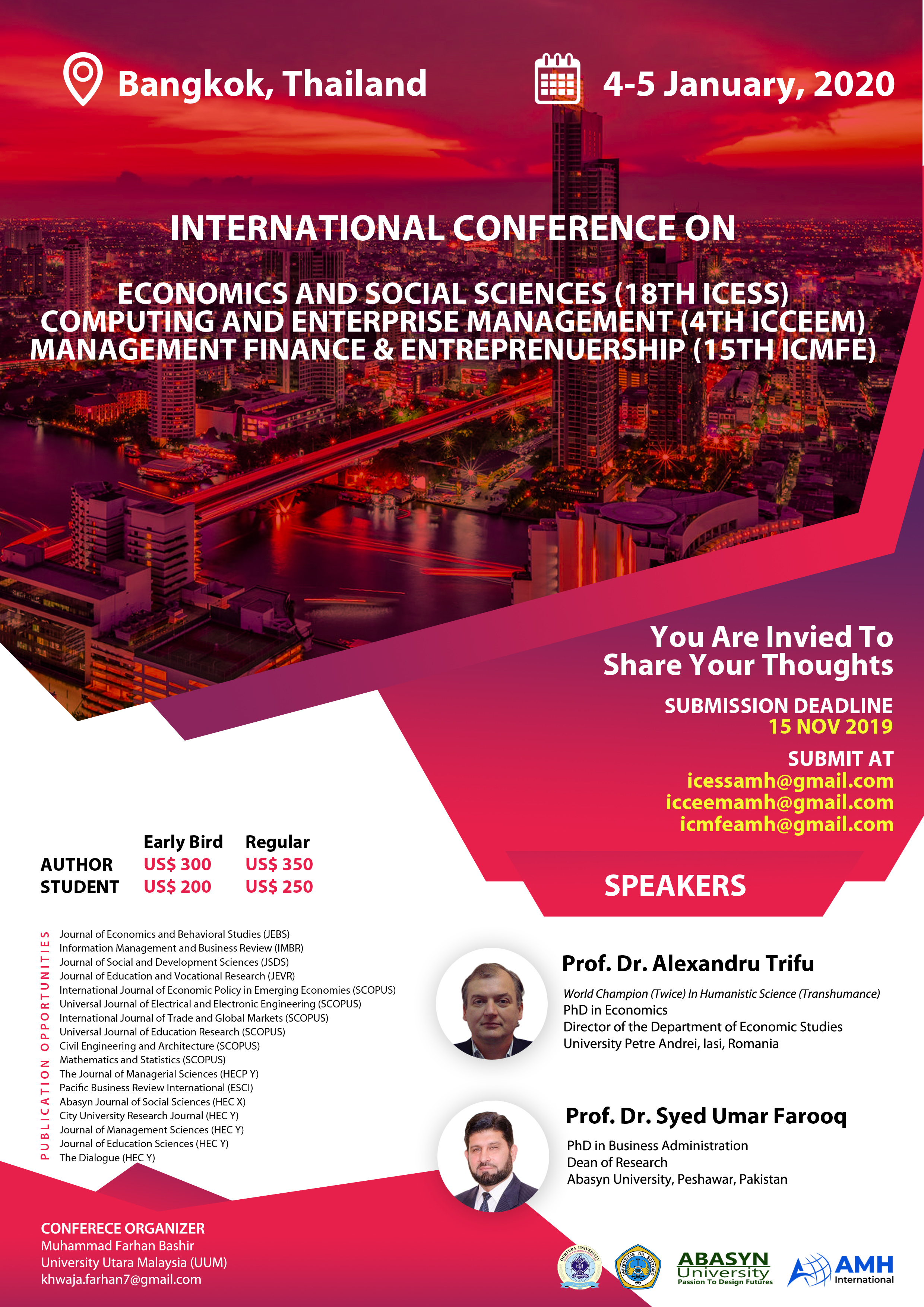 INTERNATIONAL CONFERENCE – Bangkok, Thailand – 4-5 ianuarie 2020